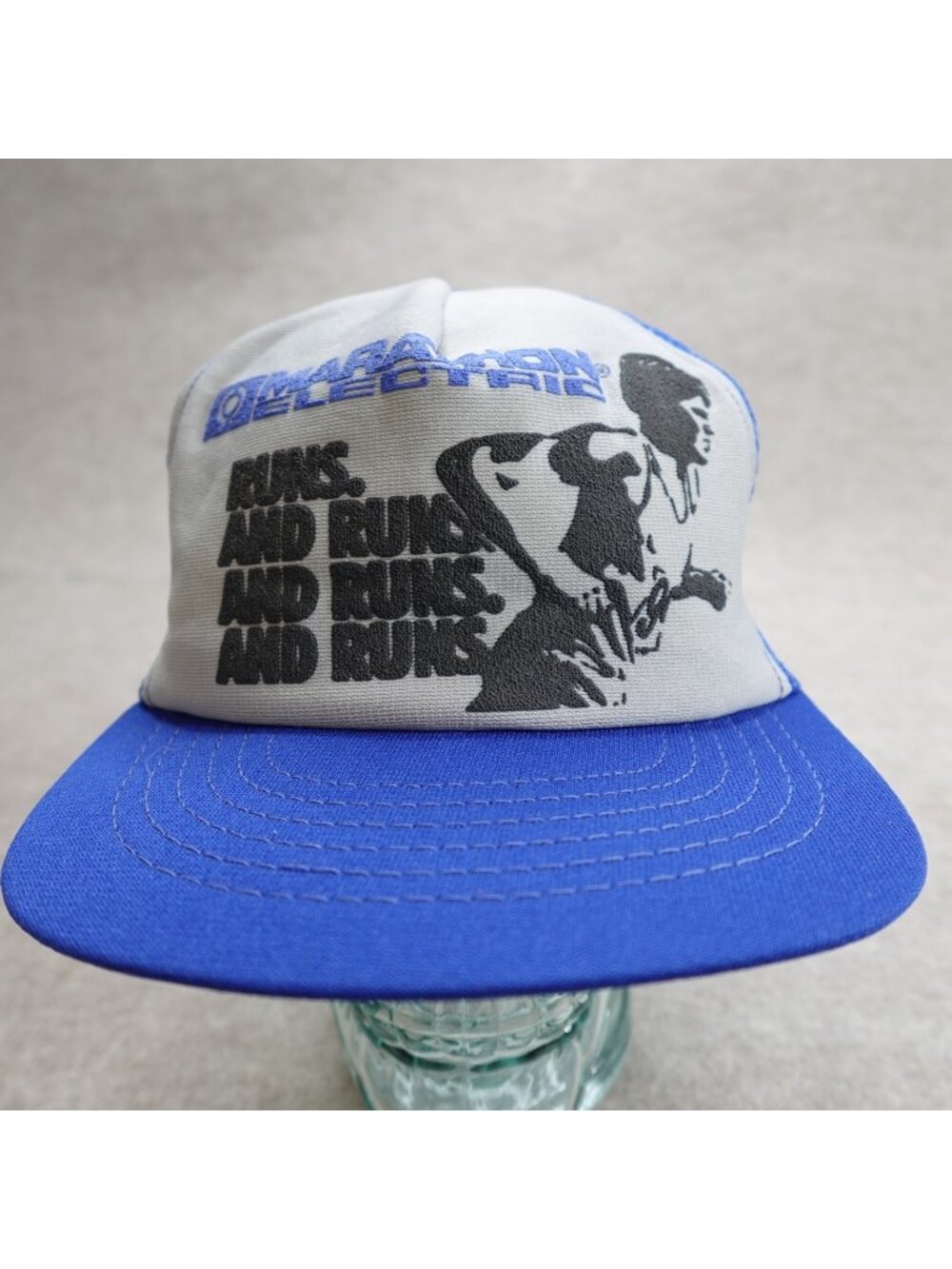 Marathon Electric Trucker Hat Gray Blue Old Stock NEW READ